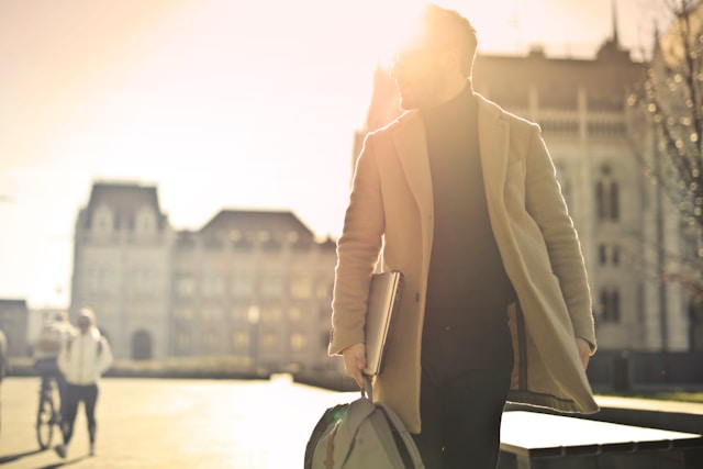 man in long coat