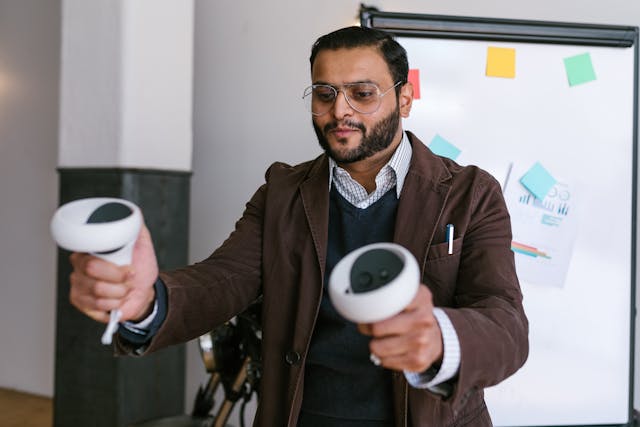 a man making a business presentation